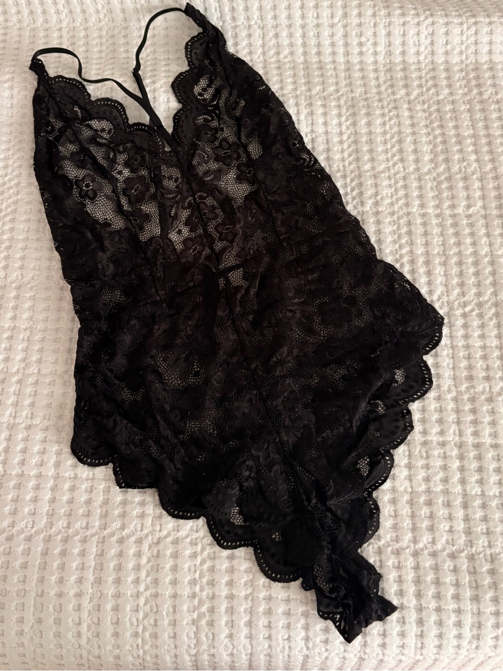 Black lace teddy lingerie